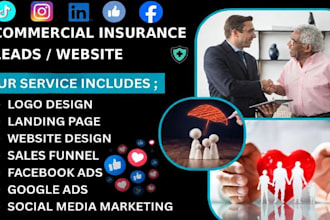 commercial insurance leads auto car landing page home facebook ads website