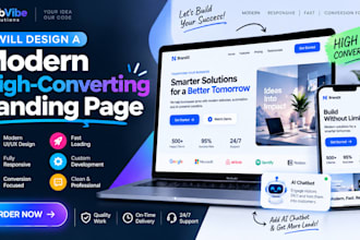 design a modern high converting landing page with ai chatbot