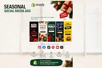design seasonal social media ads and holiday sale graphics
