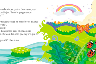 design kids book cover and double page spreads
