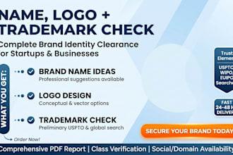 research business name logo and trademark search report