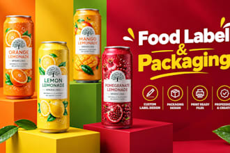 design professional food label design and food packaging design for you brand