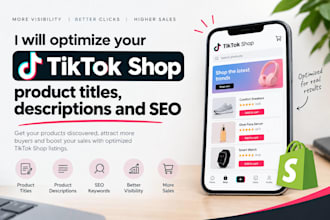 optimize tiktok shop product titles descriptions and SEO