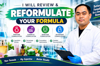 review and reformulate your perfume, cosmetic, skincare or detergent formula
