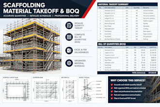 do scaffolding material takeoff and bill of quantities