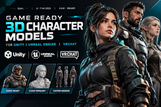 design game ready 3d character models for unity unreal and vrchat