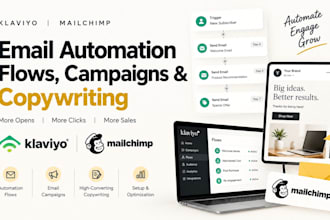 setup klaviyo mailchimp email automation flows campaigns and copywriting