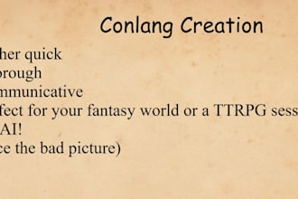 create a constructed language for your fantasy setting