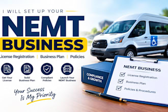 set up your nemt business, license registration, business plan and policies