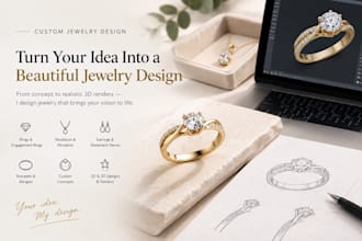 create 3d jewelry models and product renders, jewelry product design