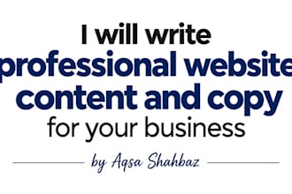 write website content and copy for your business