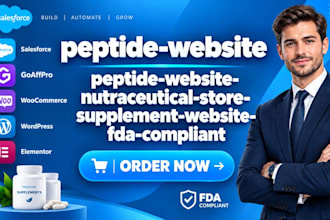 build peptide website nutraceutical store supplement website fda compliant