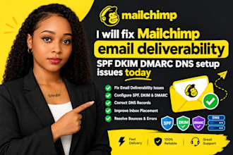 fix mailchimp email deliverability spf dkim dmarc dns setup issues today