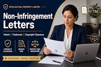 draft a professional letter of non infringement for your product or invention