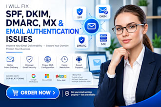 fix spf, dkim, dmarc, mx and email authentication issues
