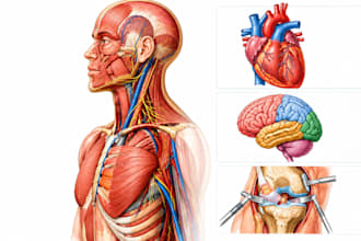 create medical anatomy, scientific illustrations and diagrams