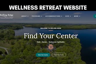 retreat website wellness retreat booking website wix retreat website redesign