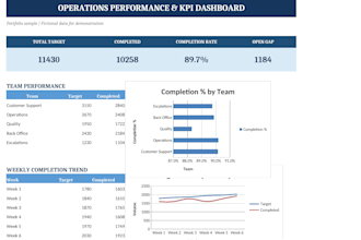 create a professional excel or google sheets dashboard