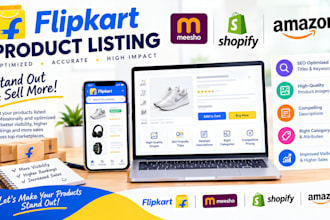 do product listing for flipkart shopify amazon meesho ecommerce upload  bulk