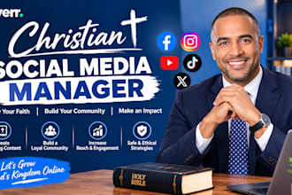 be christian social media manager, youtube virtual assistant and content creator
