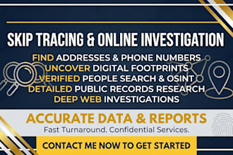 do skip tracing and online background investigation