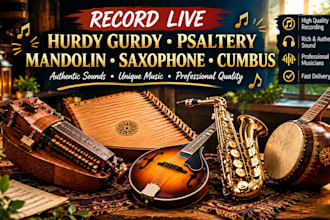 record live hurdy gurdy psaltery mandolin saxophone and cumbus