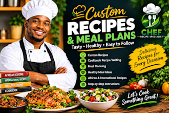 create delicious custom recipes, meal plans and cookbook