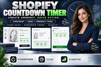 setup shopify checkout countdown timer et countdown tictac scarcityai