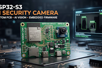 create esp32 s3 security camera pcb with ai vision and embedded firmware