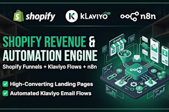 design a shopify sales funnel and integrate automated klaviyo n8n  workflow