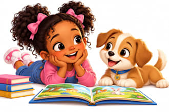 illustrate your childrens storybook with colorful characters