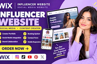 design wix influencer website social media content creator website