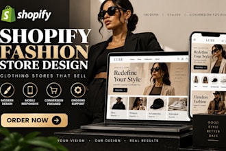 design or redesign your shopify clothing and fashion store