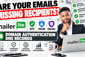 configure mailerlite spf dkim dmarc domain authentication dns records