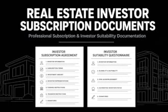 draft real estate investor subscription agreement and suitability documents