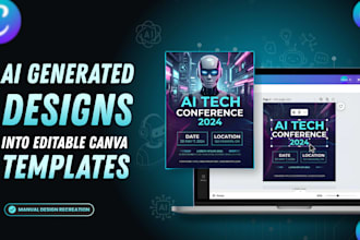 recreate your ai generated design as an editable canva template