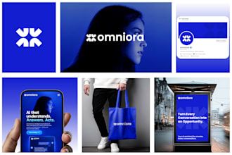 design a modern minimalist saas logo and brand identity for ai tech startup