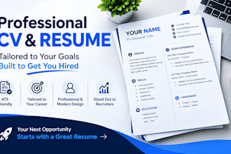 create a professional ats friendly CV or resume tailored to your career