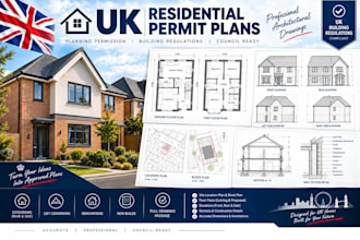 draw residential permit plans for UK houses