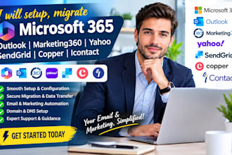 setup, migrate microsoft 365 outlook marketing360 yahoo sendgrid copper icontact
