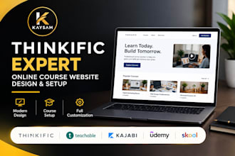 design a modern thinkific website for your online course thinkific expert