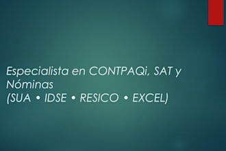 contabilidad en contpaqi, nóminas e imss sua idse
