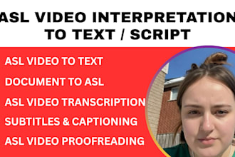 translate sign language video to text, translate document to asl, video to text