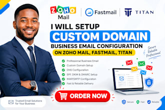 setup custom domain business email configuration on zoho mail fastmail titan