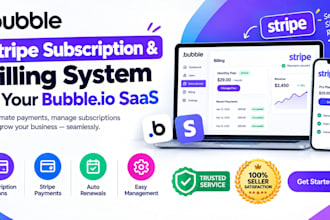 build stripe subscription and billing system in your bubble io saas