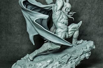 sculpt a custom 3d character, creature, anime, statue or collective in zbrush