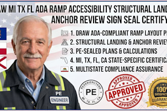 draw tx fl ada ramp accessibility structural landing anchor review sign seal