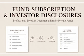 draft professional fund subscription booklets and investor disclosures
