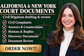 draft civil litigation court documents for california and new york