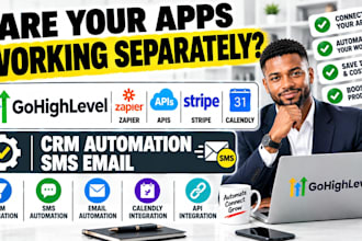 integrate gohighlevel with zapier apis stripe calendly CRM automation SMS email